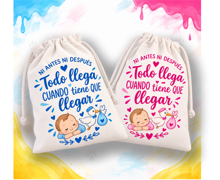 Bolsa de Tela Personalizada para Regalo de Bebé - Image 3