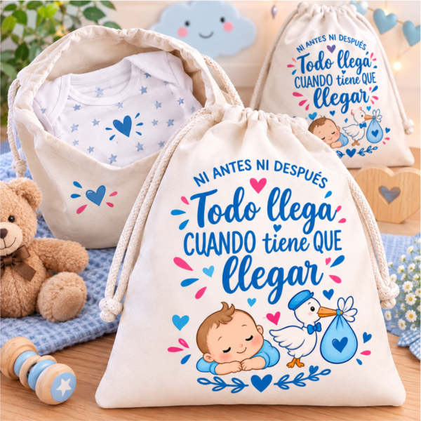 Bolsa de Tela Personalizada para Regalo de Bebé